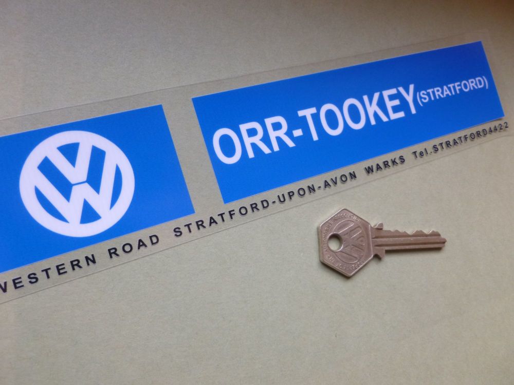 Volkswagen Orr Tookey (Stratford-upon-Avon) Old Car Dealer Sticker. 10