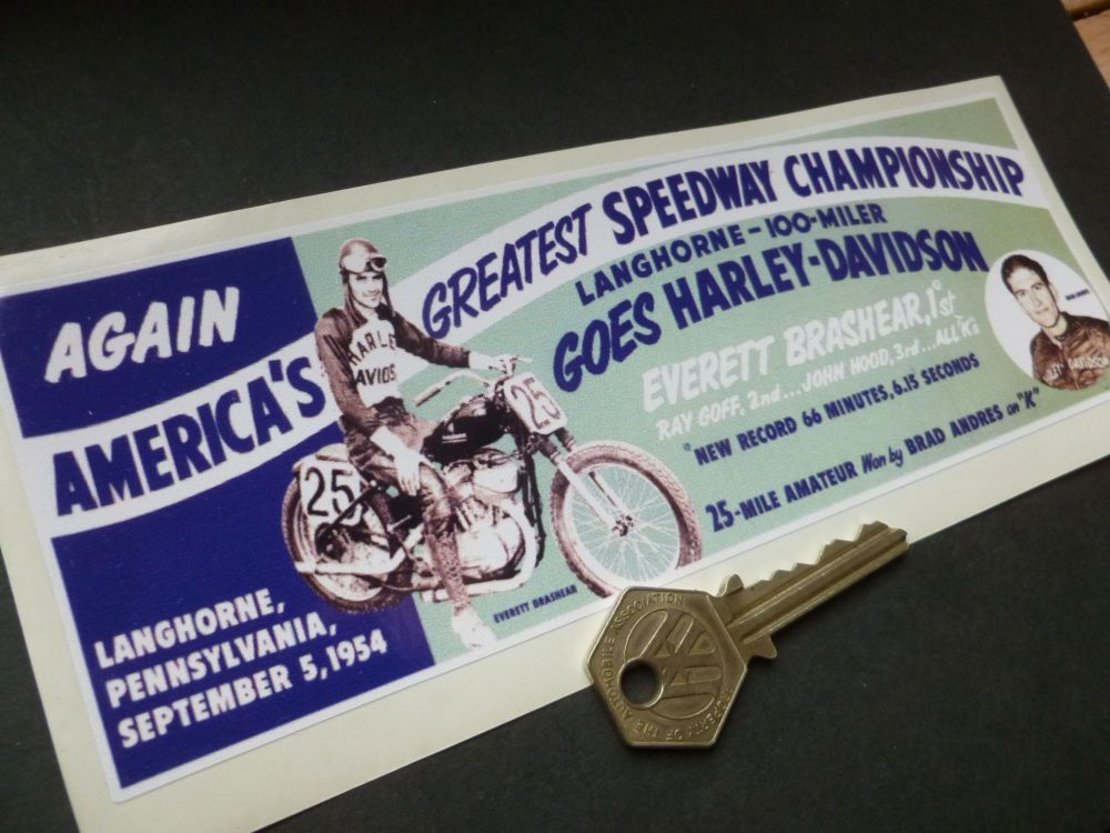 Langhorne Speedway Pennsylvania 100 Mile Race Sticker. 8".