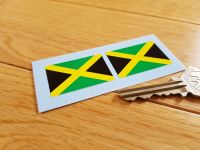 Jamaican Oblong Flag Stickers. 37mm Pair.