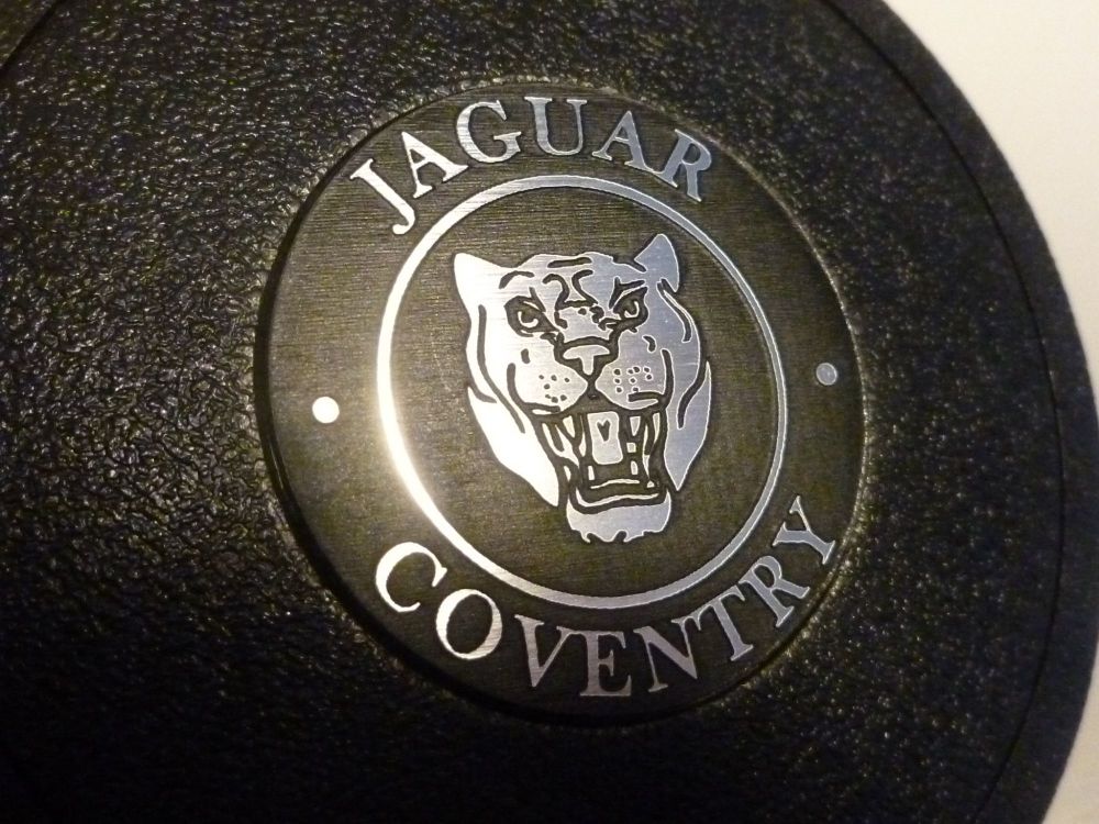 Jaguar Coventry Growler Silver or Black Round Self-Adhesive Mountney Mota Lita etc Steering Wheel Badge. 39mm.