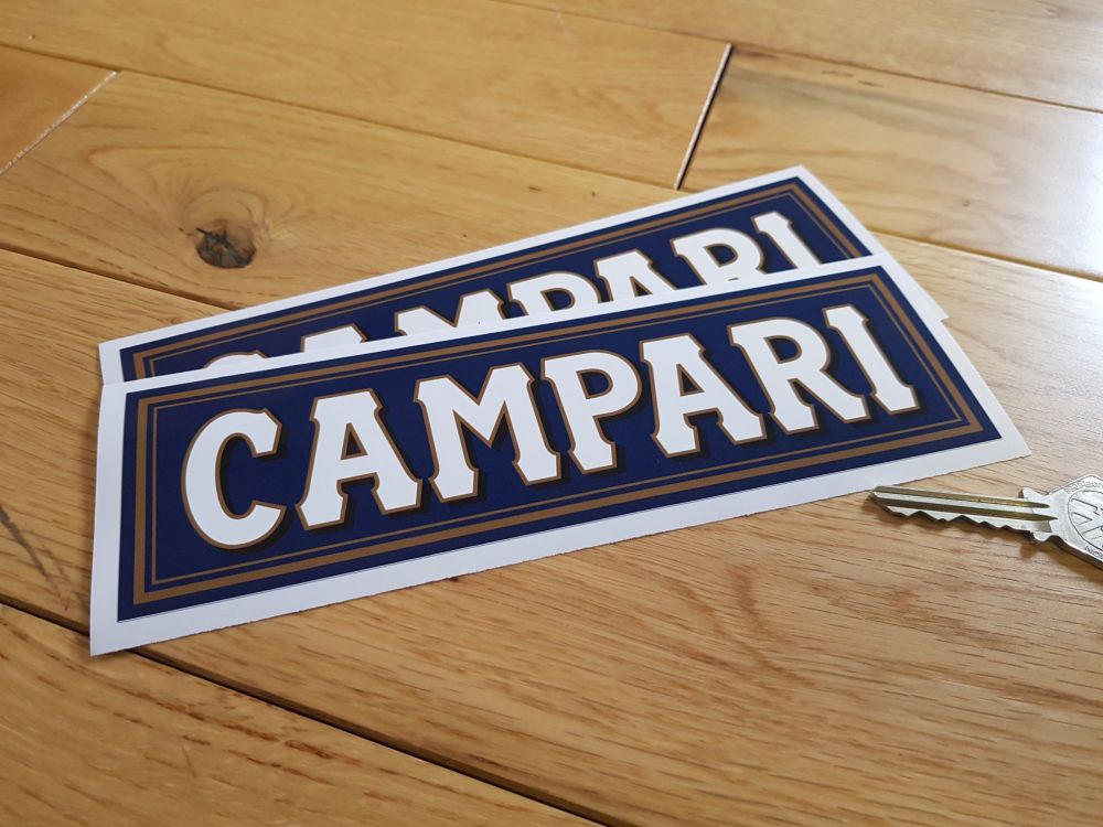 Campari Logo Sponsors Stickers. 8" Pair.
