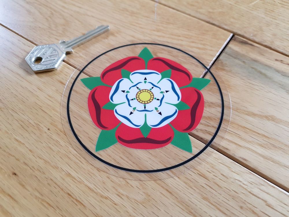 Tudor Union Rose Circular Window Sticker. 4".
