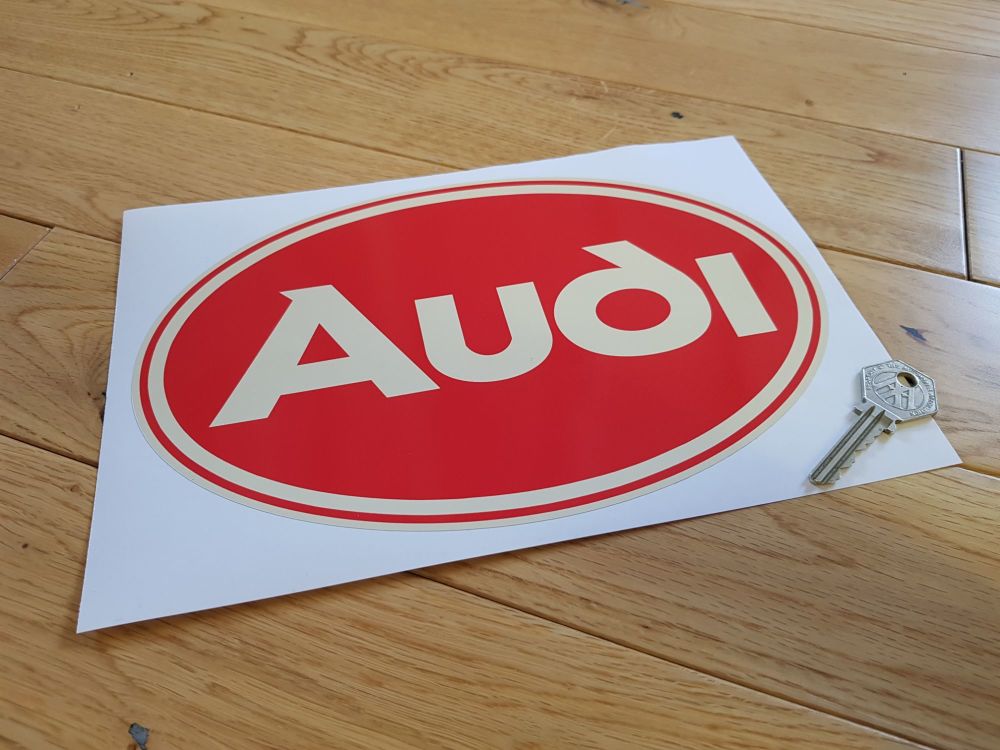 Audi Red Oval Sticker. 10