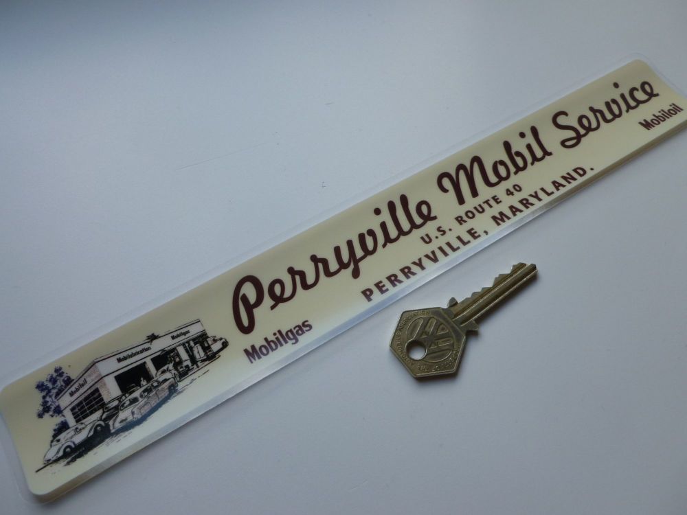 Perryville Mobil Service US Route 40 Maryland Gas Station Window Sticker. 12".