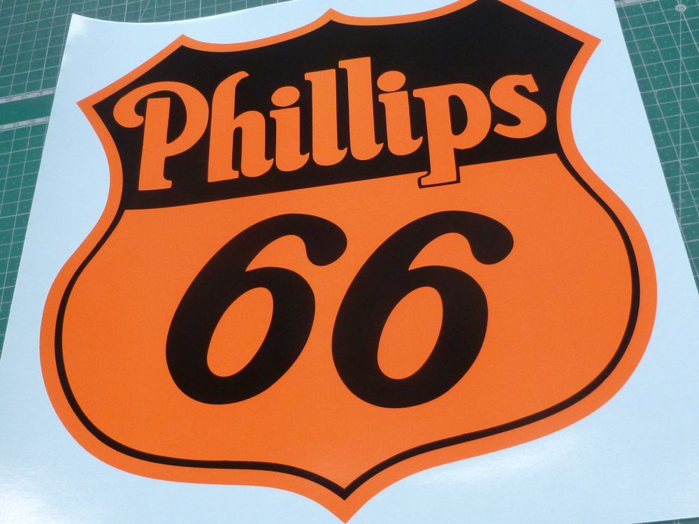 Phillips 66 Black & Orange Shield Shaped Sticker. 4
