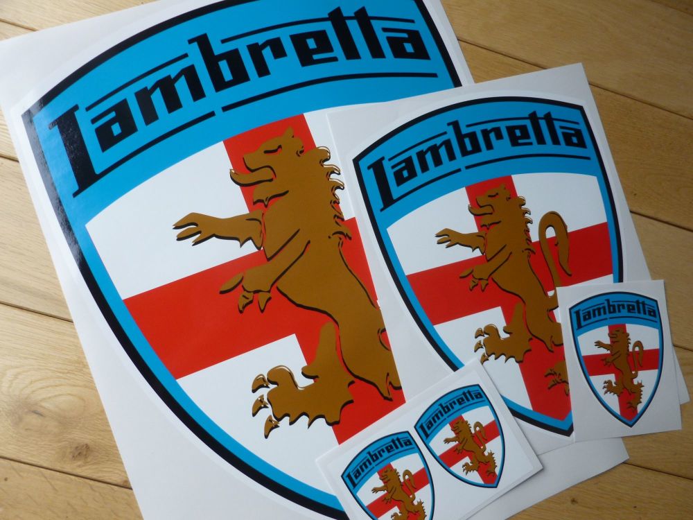Lambretta Coloured Shield Sticker. 4, 10 or 16