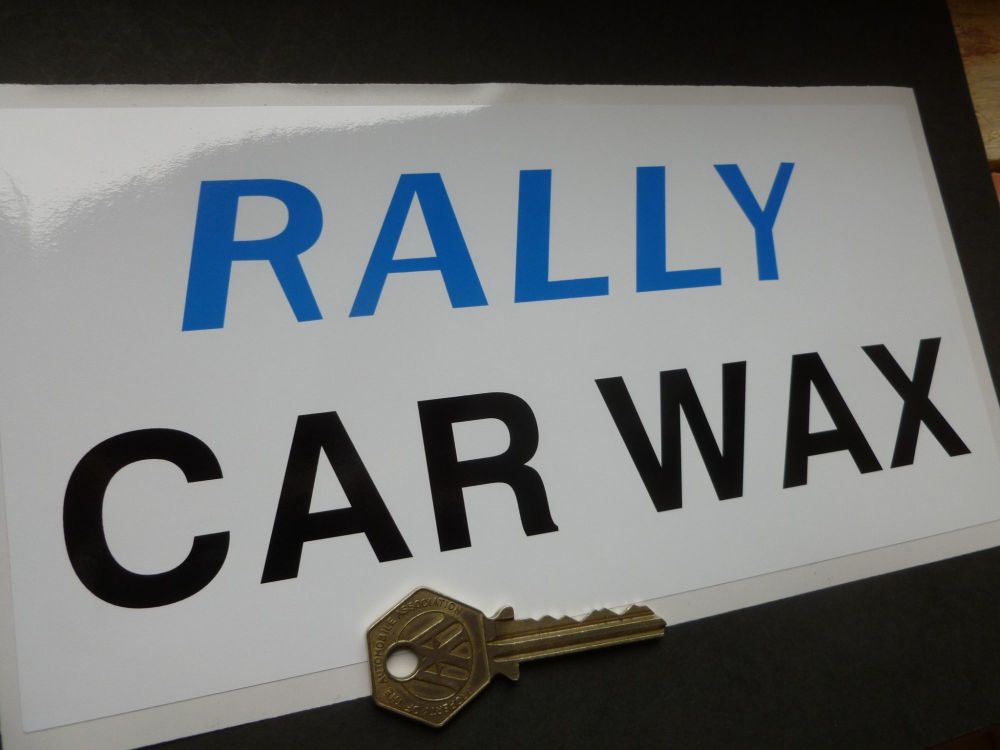 Rally Car Wax Sticker. 9".