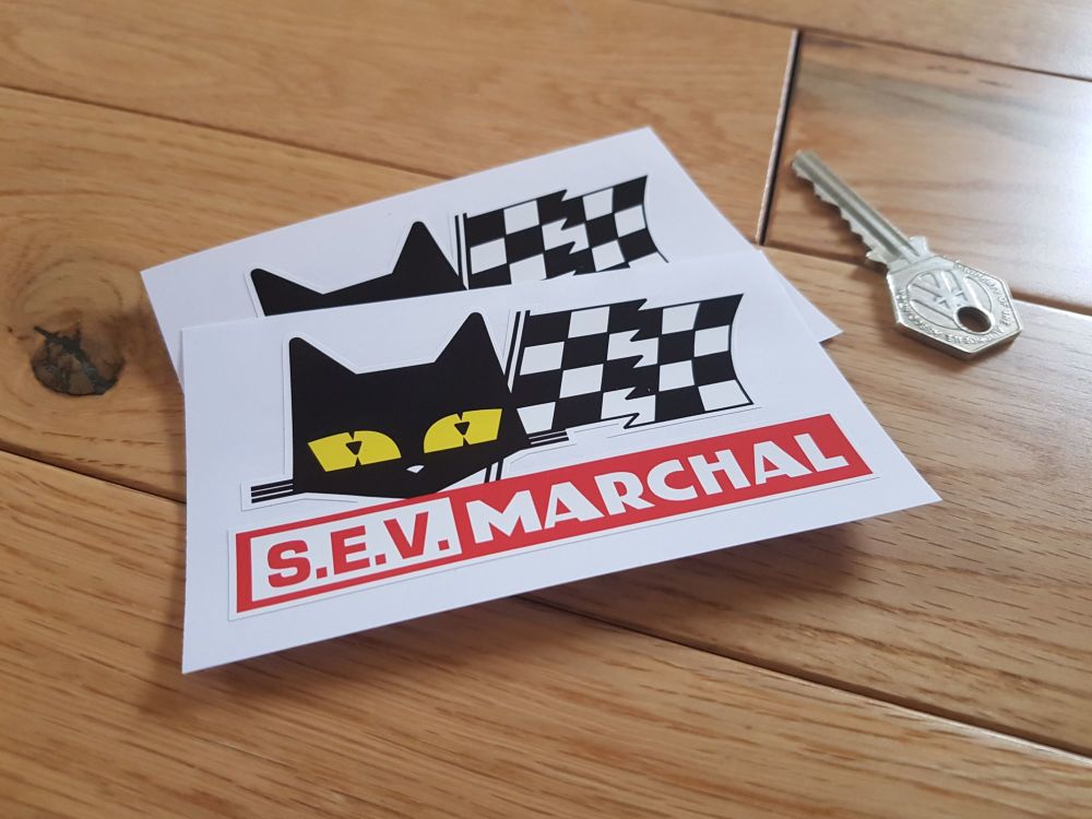 SEV Marchal Cat & Script Red with Red S.E.V. Stickers. 2