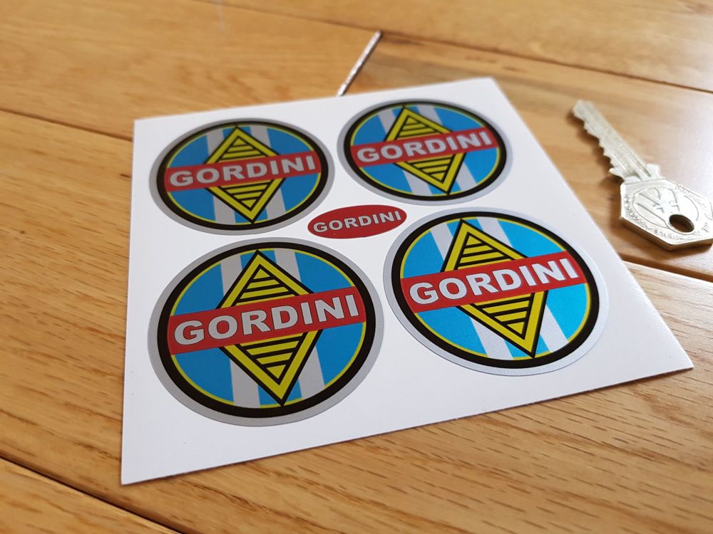 Renault Gordini Wheel Centre Style Stickers. Set of 4. Various Sizes.
