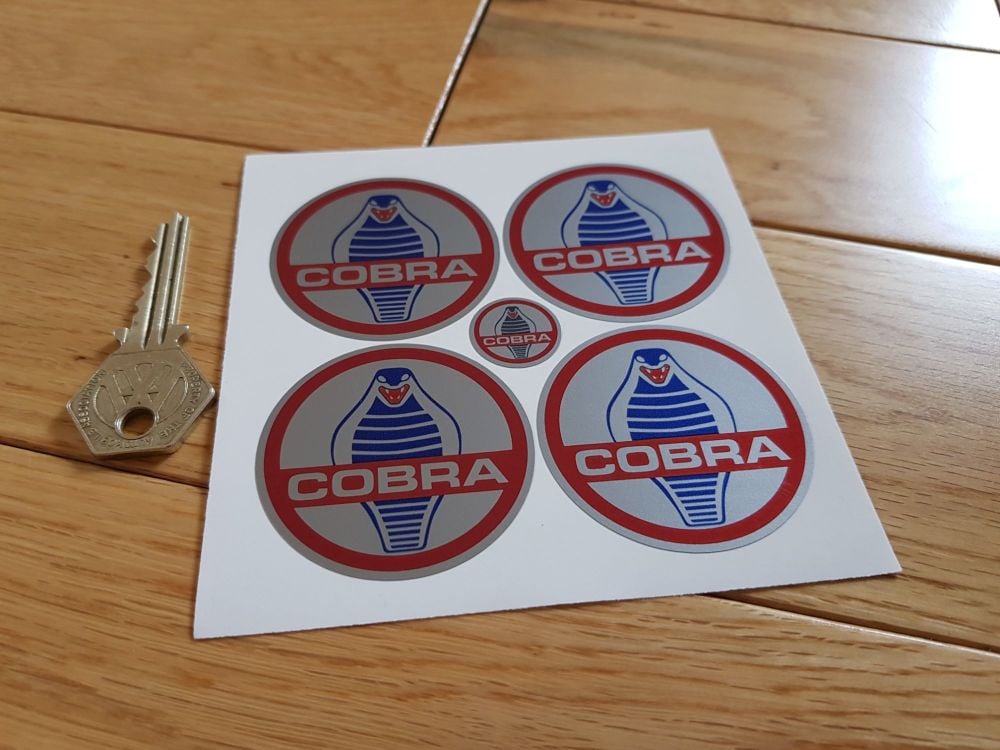 AC Cobra Wheel Centre Stickers. Set of 4. 38mm or 50mm.