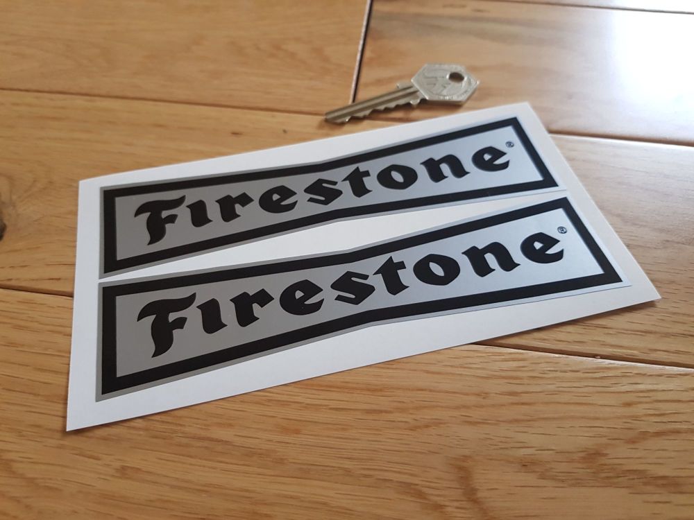 Firestone 'Dicky Bow' Black & Silver Stickers. 6