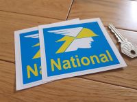 National Benzole Square Stickers. 3.5" Pair.