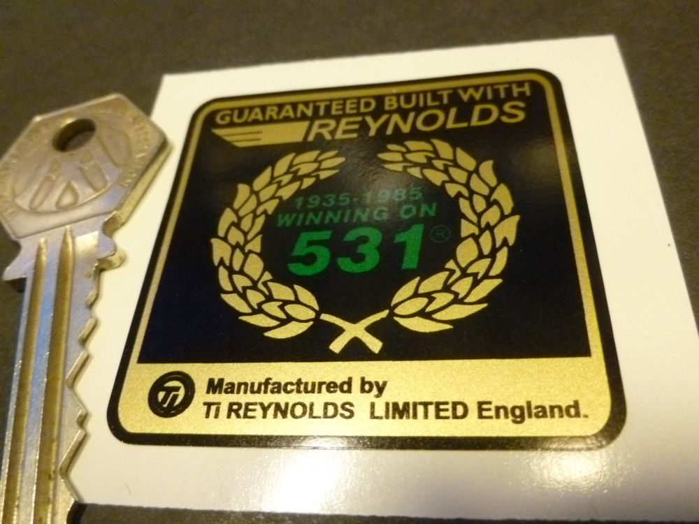 Reynolds 531 1935-85 Garland Guaranteed Built With Sticker. 2