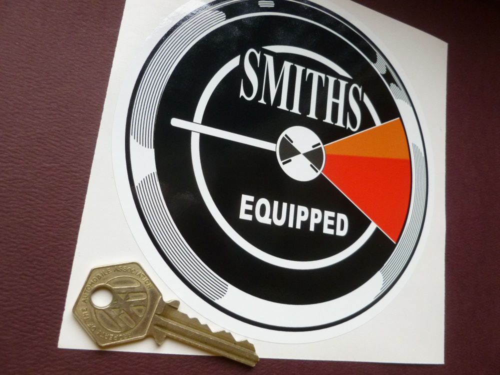 Smiths Equipped Tacho Style Sticker. MGC Sebring etc. 5.5".