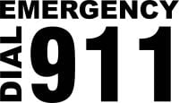 American Police Car Emergency Dial 911 Cut Text Stickers - 8" or 12"