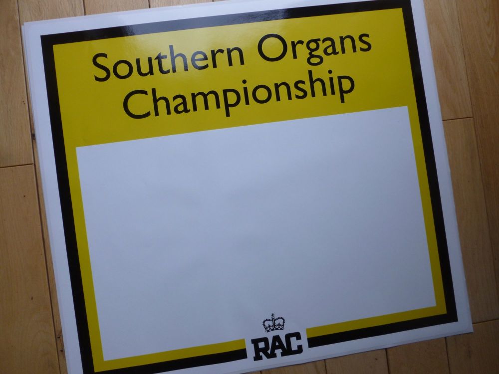 Southern Organs RAC Formula Atlantic Championship. Door Panel Stickers. 21" Pair.