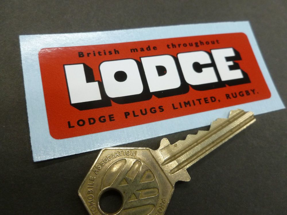 Lodge British Made Throughout Rugby Sticker. 3.25".
