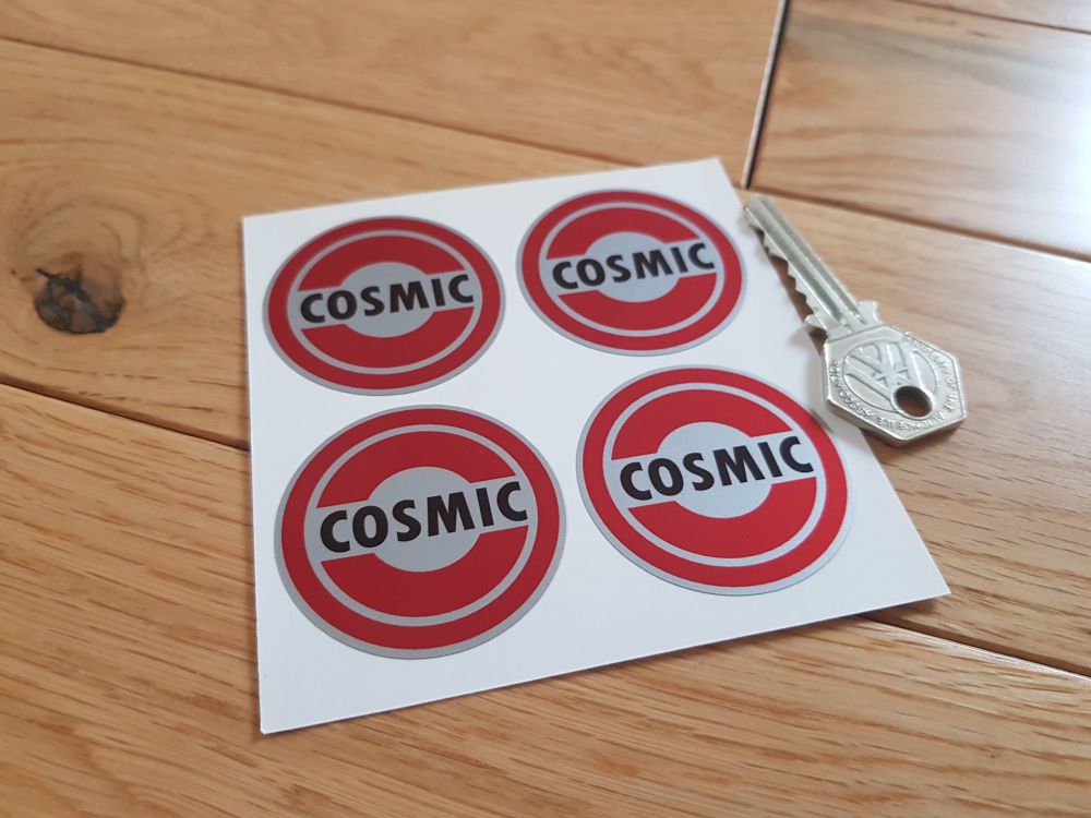 Cosmic Red Style 3 Wheel Centre Stickers. Set of 4. 45mm.