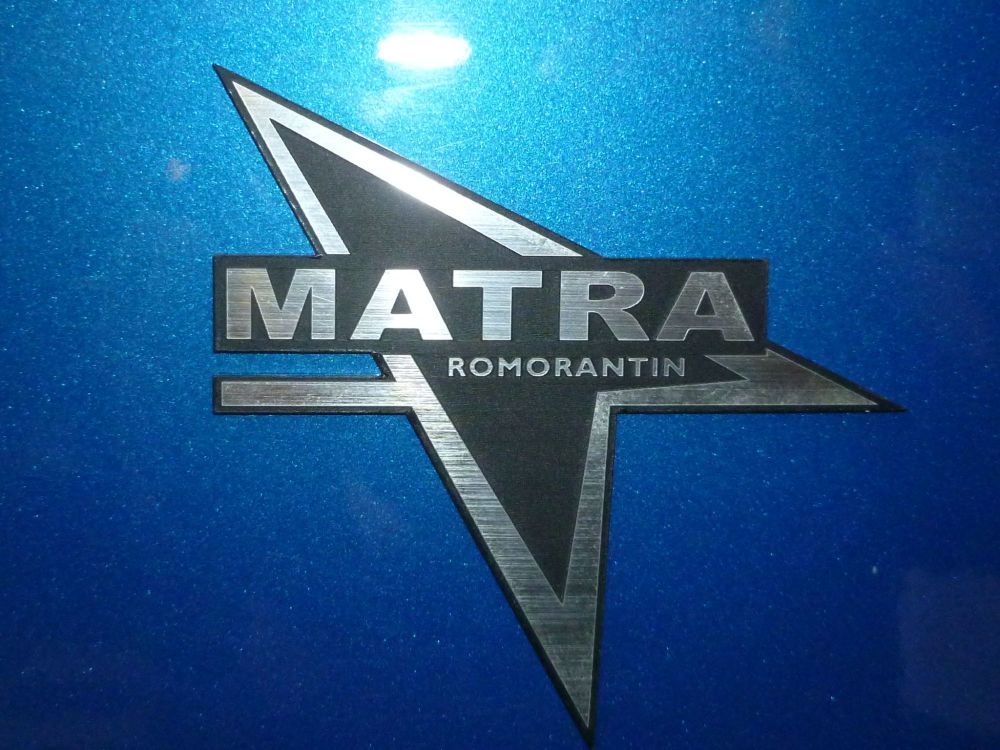 Matra Romorantin Laser Cut Self Adhesive Car Badge. 80mm