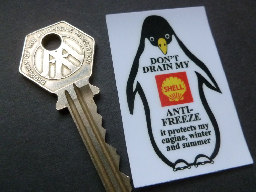 Shell Penguin Anti Freeze Window sticker 59mm