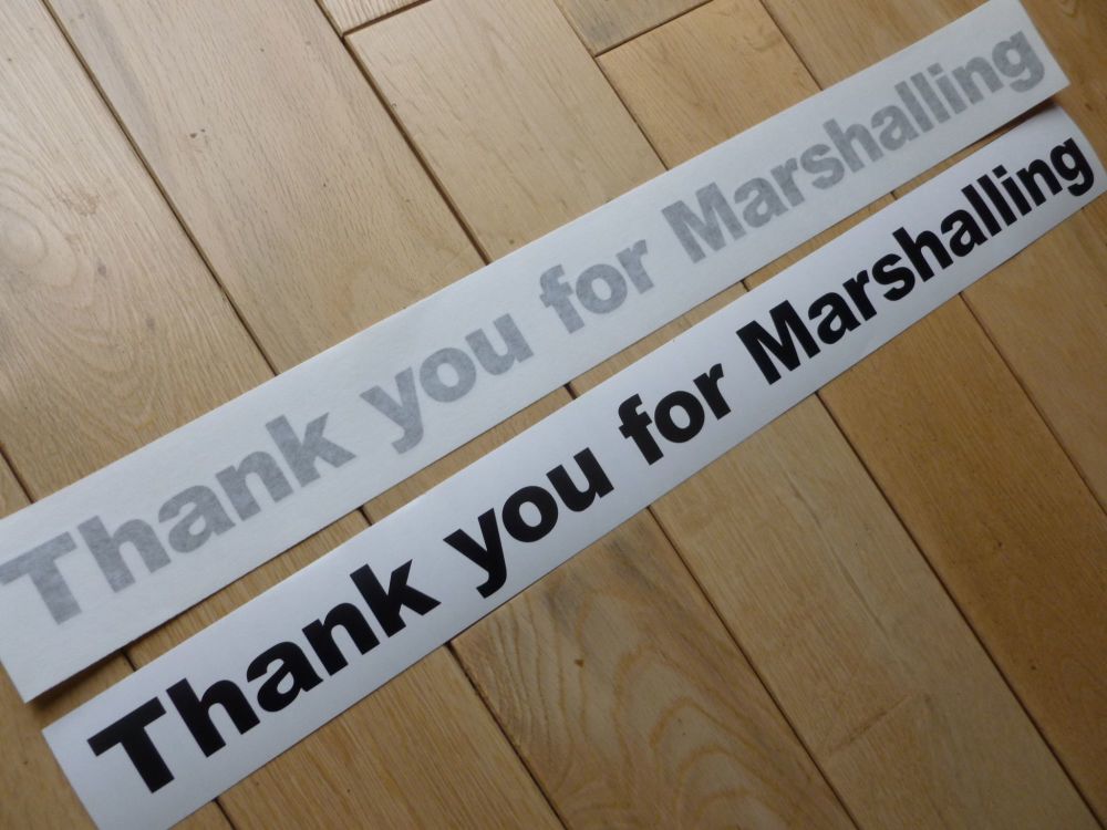 Thank you for Marshalling cut vinyl stickers fro race cars etc. 19