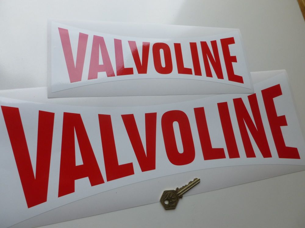 Valvoline waisted banner shaped Sticker. 12 or 18