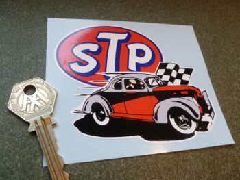 STP Old Style Hot Rod Body or Window Sticker. 4".
