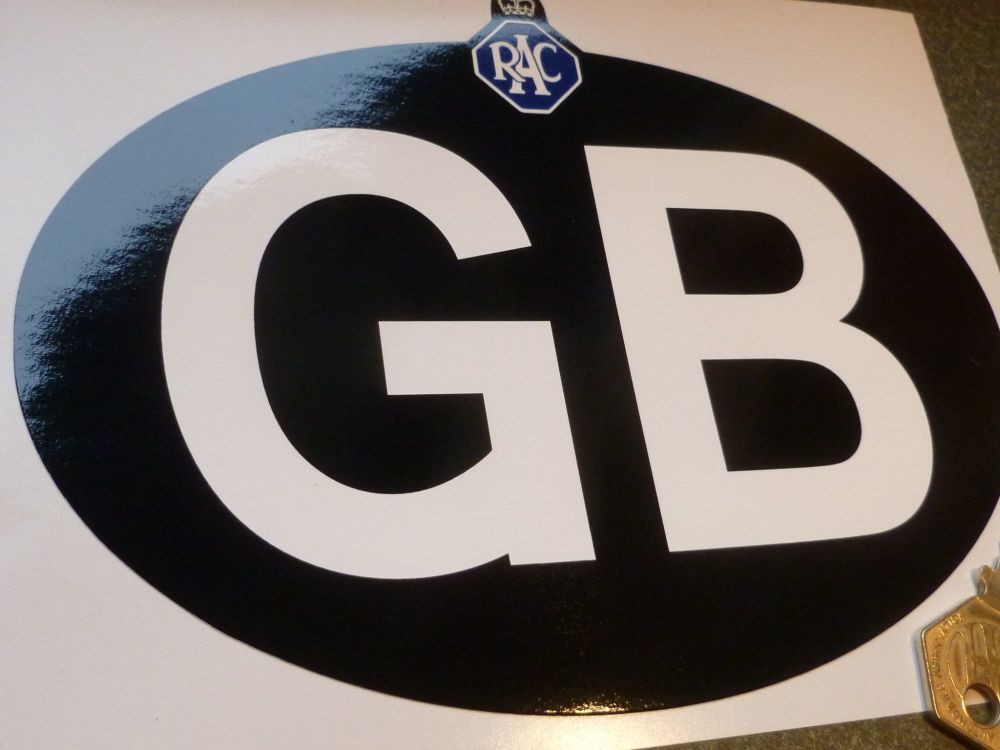 GB Old RAC Black on White or White on Black ID Plate Sticker. 7".