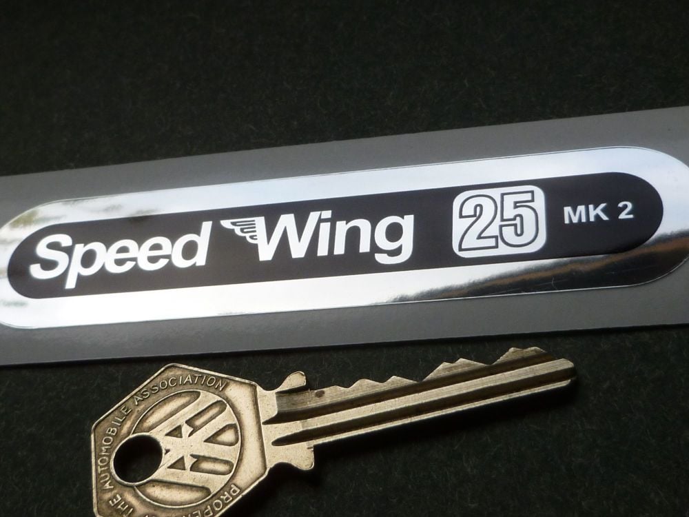 Vindec Speed Wing 25 Black & Foil Sticker. 4".