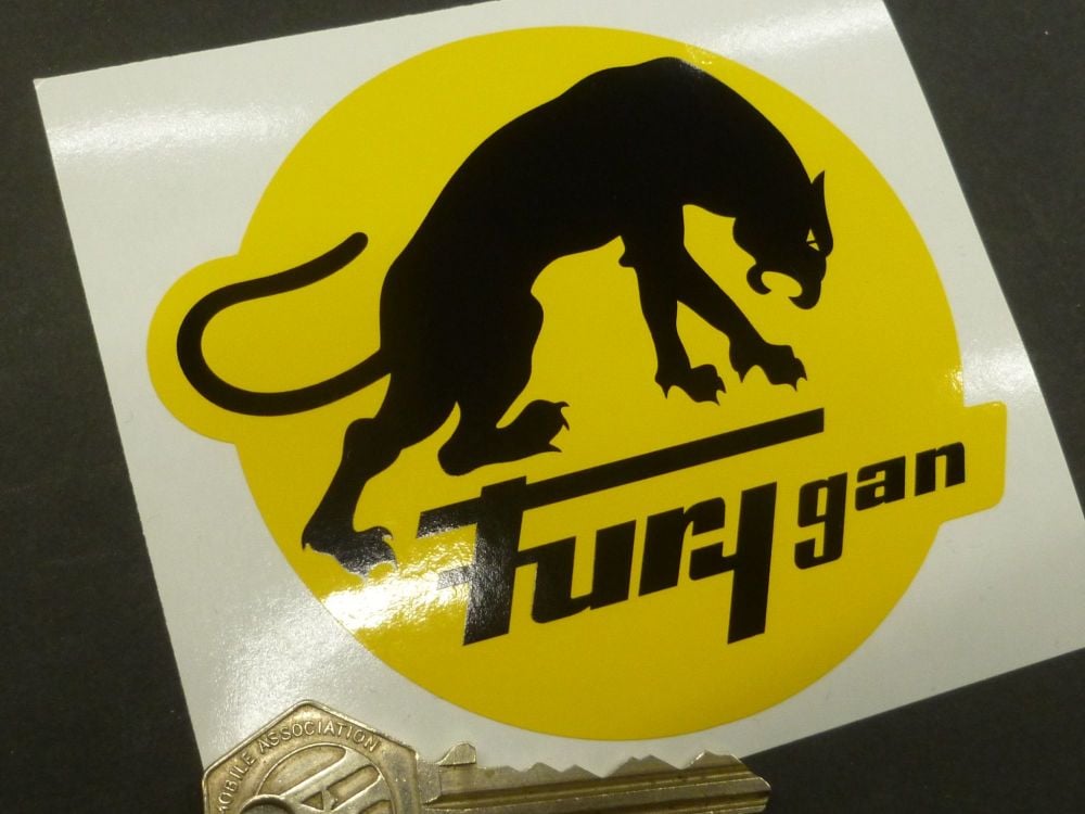 Furygan Old Style Black & Yellow Sticker. 4".