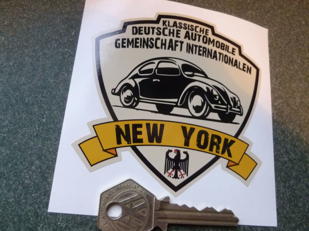 German Classic Automobile Association International NEW YORK Sticker. 3.5