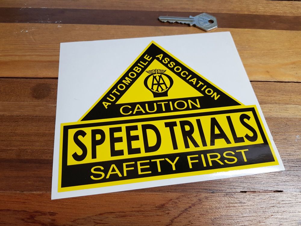 AA Speed Trials. Safety First. Shaped Sticker. 6.5