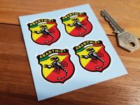 Abarth & Co Classic Style Scorpion Shield Stickers. Set of 4. 20mm or 40mm.