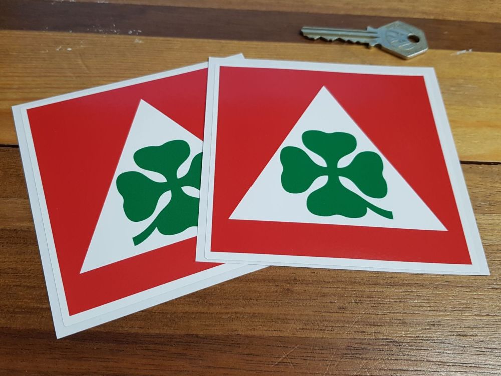 Alfa Romeo Cloverleaf & Red Square Stickers. 4