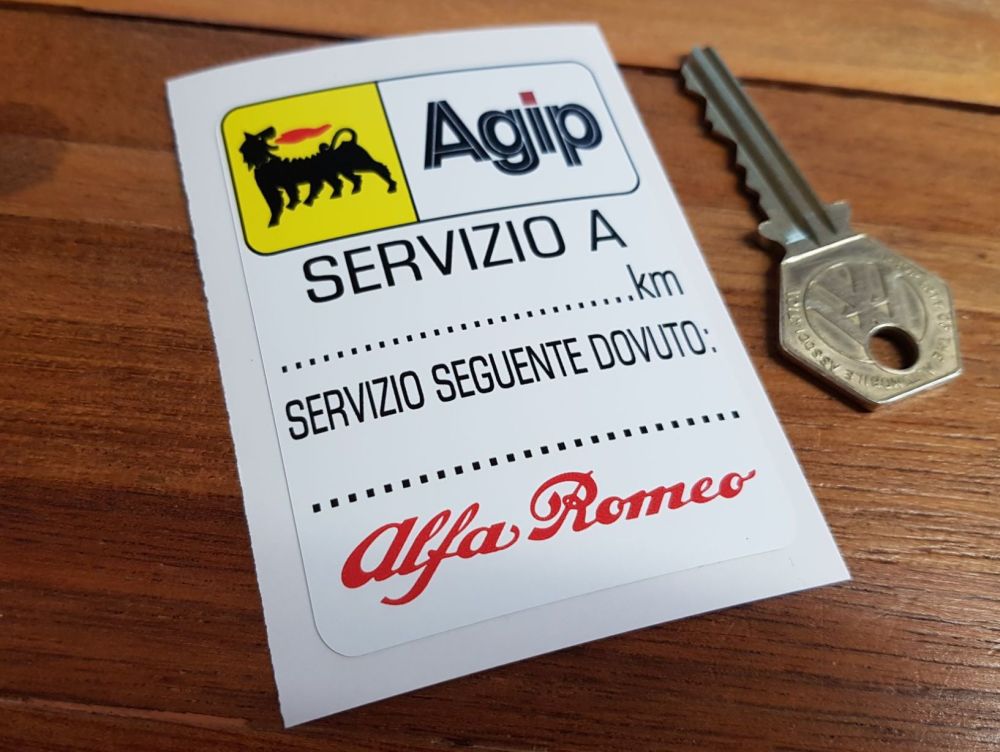 Alfa Romeo & Agip Servizio A Service Sticker. 3".
