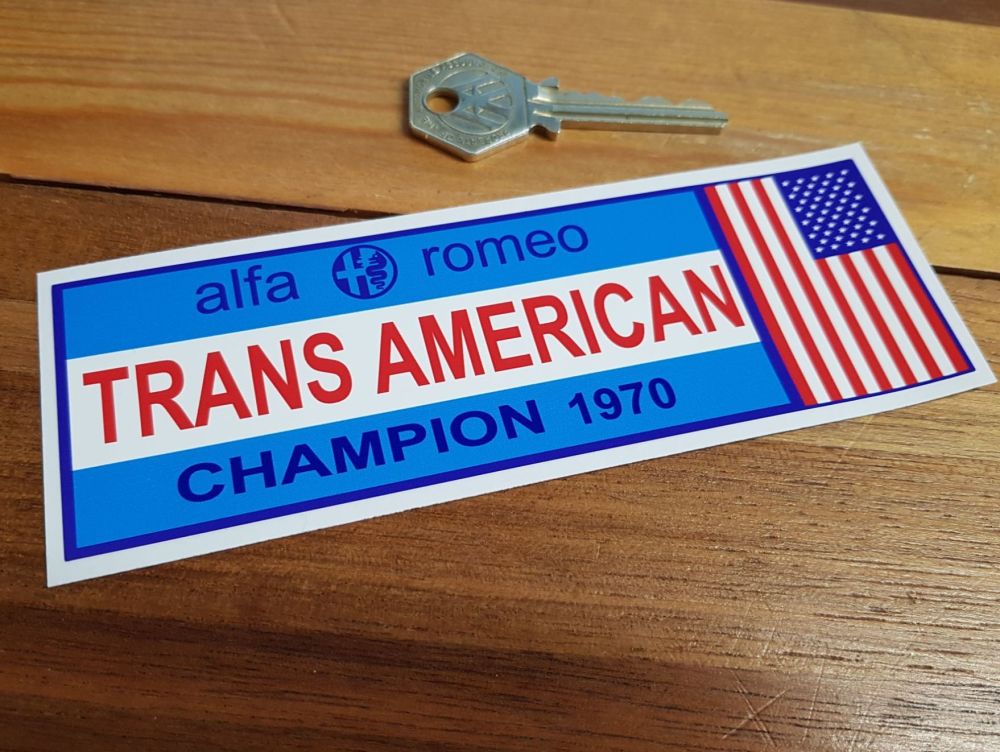 Alfa Romeo Trans American Champion 1970 Sticker. 6".