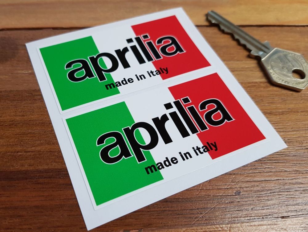 Aprilia Moto Made in Italy Tricolore Stickers. 3