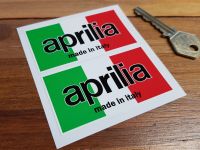 Aprilia Moto Made in Italy Tricolore Stickers - 3" Pair