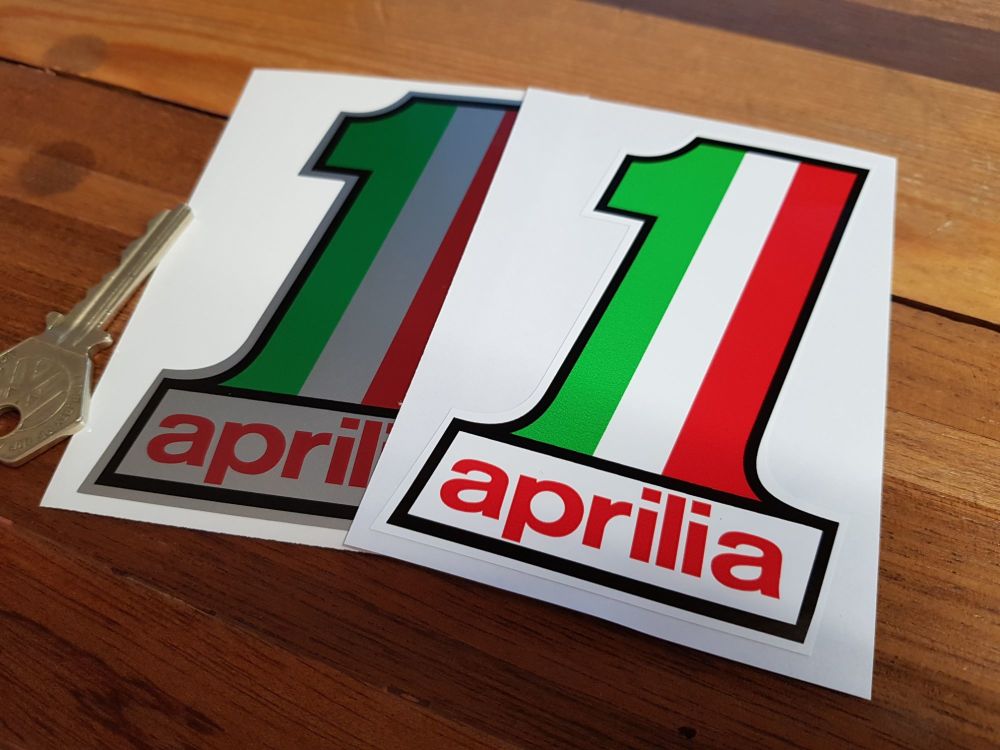 Aprilia No.1 Stickers. 4" Pair.