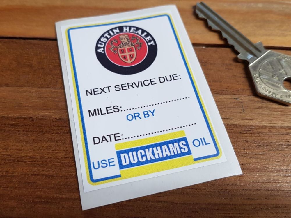 Austin Healey & Duckhams Oil Service Sticker. 3
