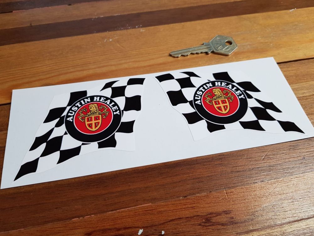 Austin Healey Crest & Chequered Flag Stickers. 4