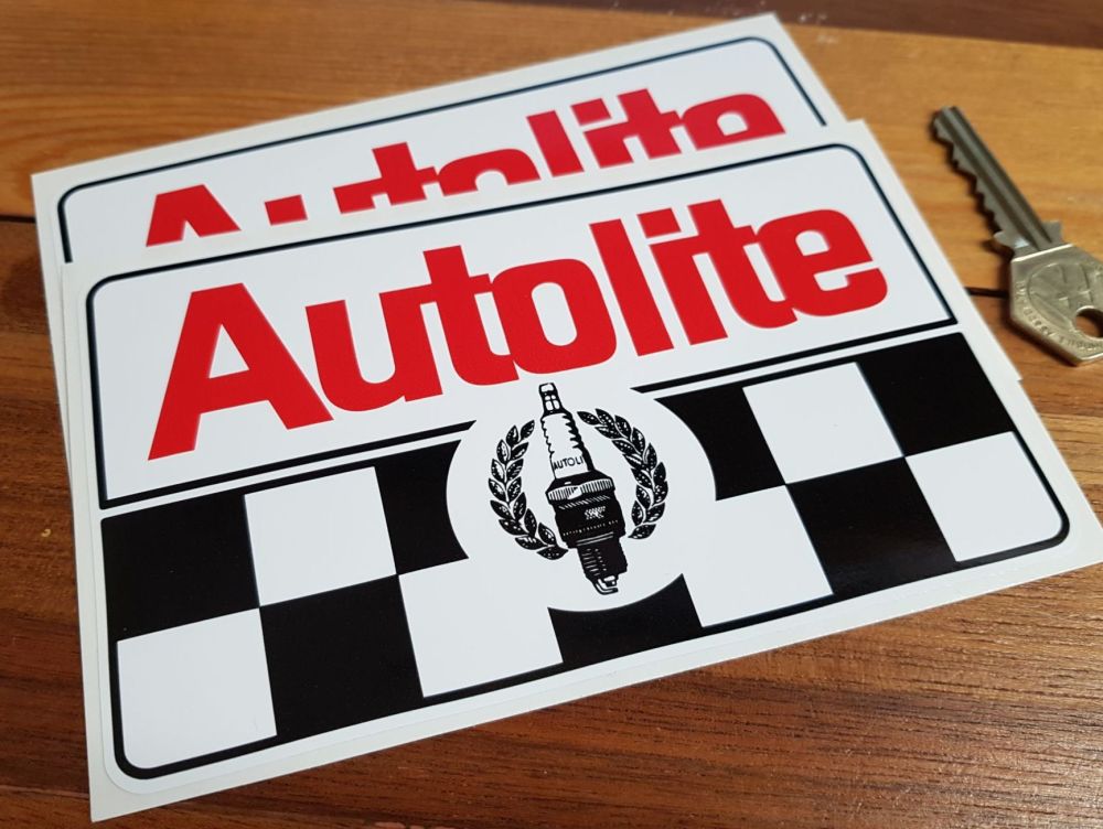 Autolite Plug & Chequered Stickers. 4
