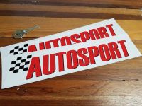 Autosport Text & Chequered Flag Style Stickers - 10.75