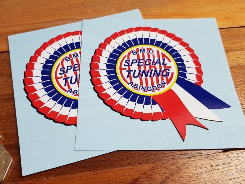 BMC Ecurie Special Tuning Abingdon Rosette Stickers - Blue Text - 2" or 4" Pair