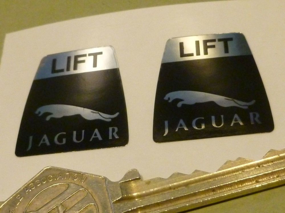 Jaguar Leaper Style Seat Belts Lift Shaped Stickers.  1