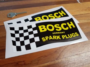 Bosch Chequered Flag Style Stickers. 8" Pair.