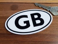 GB Black & White ID Plate Laser Cut Self Adhesive Bike or Car Badge. 3.75".