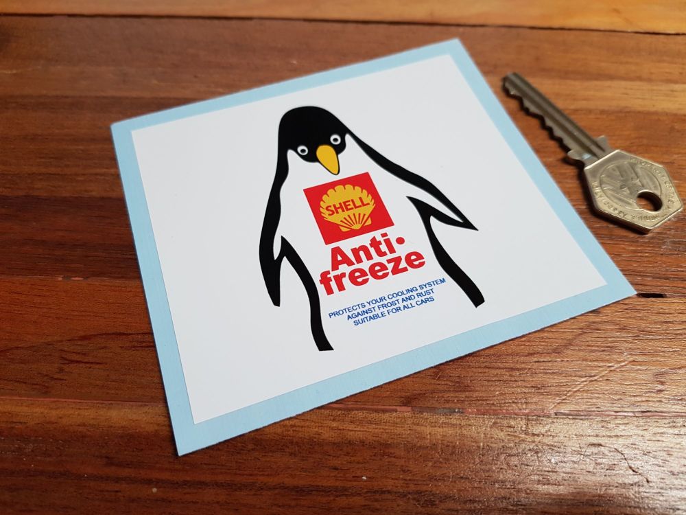 Shell Pouring Jug Penguin Anti-Freeze Sticker. 2.5" or 4".