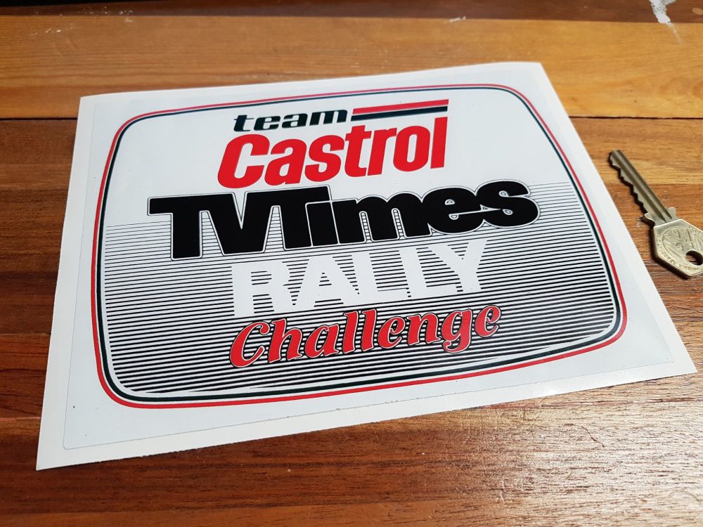 Team Castrol TV Times Rally Challenge Sticker. 8".