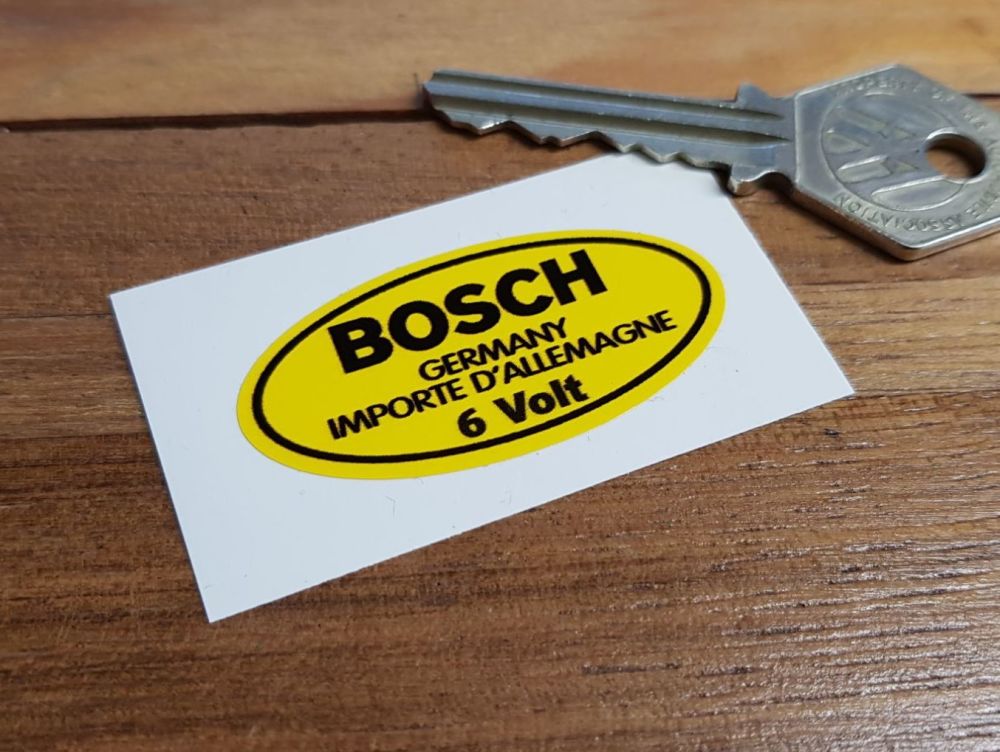Bosch Germany 6 Volt Oval Yellow Sticker. 2